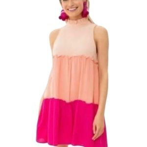 Tuckernuck Pomander Place sunset tiered mini dress 
Size M